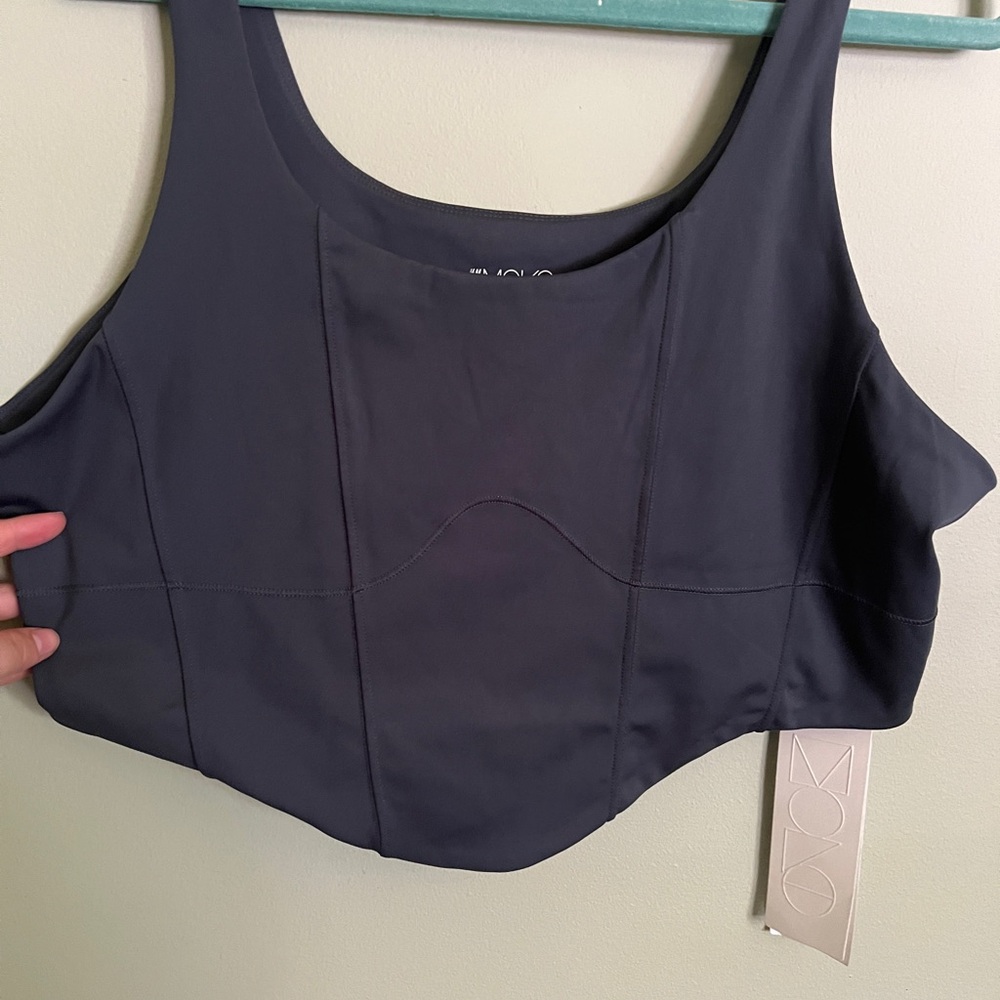 H&M Move Crop Tank‎ Top Women XXL Dark Gray NWT - Picture 2 of 7